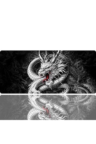 90x40 Cm Ejderha Desenli Oyuncu Gaming Mouse Pad Kaymaz Kauçuk Taban Fare Altlığı Xxl Mousepad Drake Serisi 002