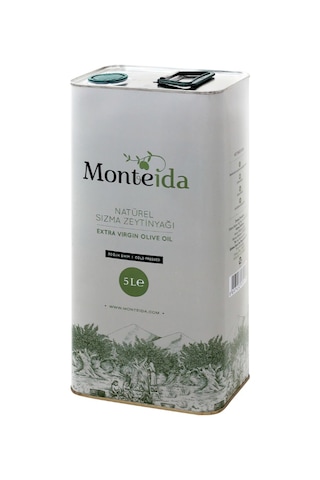 Monteida Soğuk Sıkım Natürel Sızma Zeytinyağı Teneke 2 x 5 L