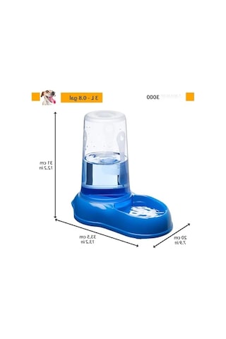 Kaymaz Altlı Mama Ve Su Kabı, 3 Litre Kapasite