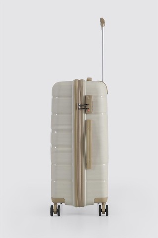 Ççs 5247 Polipropilen Büyük Boy Valiz Beyaz-bej Beyaz - Bej