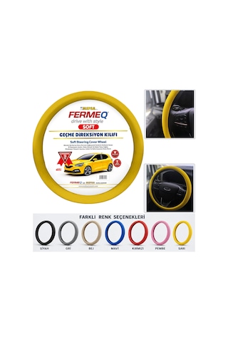 Direksiyon Kılıfı Geçme 38cm Soft Sarı Dkg001y Fermeq
