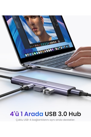 Ugreen Usb Hub 4 Usb 3.0 Bağlantı Noktası Veri Yuvası Usb., 20805