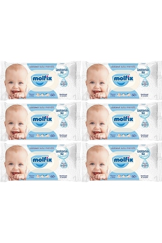 Molfix Islak Havlu Mendil Izotonik Hassas Ciltler 6 Lı Set 60 Yap