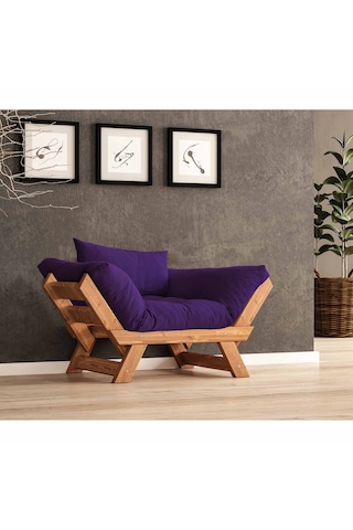Woodesk Adalar Masif Tik-mor Renk Berjer Cpt8157-140 Mor