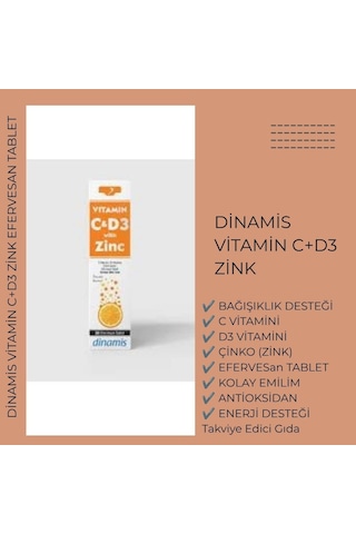 Dinamis Vitamin C+D With Zinc 20 Efervesan Tablet