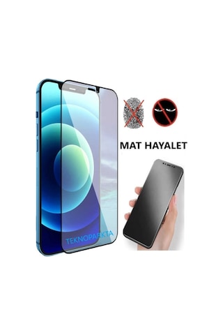 Apple Uyumlu iPhone 14 Plus Mat Hayalet Gizli Privacy Tam Kaplayan Kırılmaz Cam Seramik Nano Ekran Koruyucu
