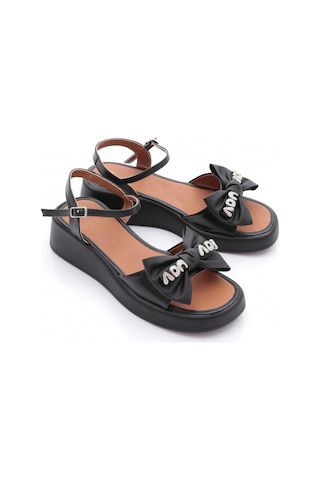 Dgn 7004 Kadin Fiyonk Detayli Sandalet Siyah