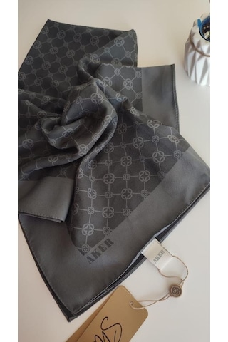 Aker Elegance Monogram Eşarp 001 Antrasit