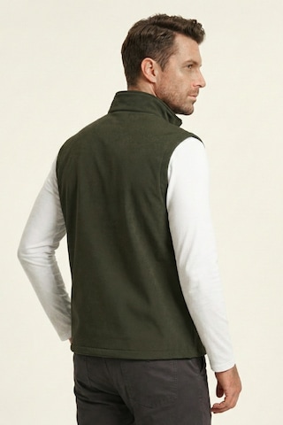 Genius Store Erkek Yelek Softshell Su Geçirmez Tam Fermuarlı Cepli Normal Kalıp Spor Yelek Haki