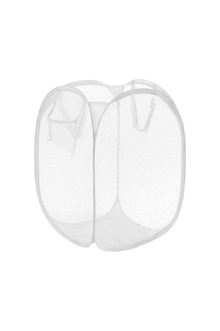 Pazly Suntek Örgü Katlanabilir Çamaşır Sepeti, Beyaz Renkli Pratik Eşya Deposu Diğer