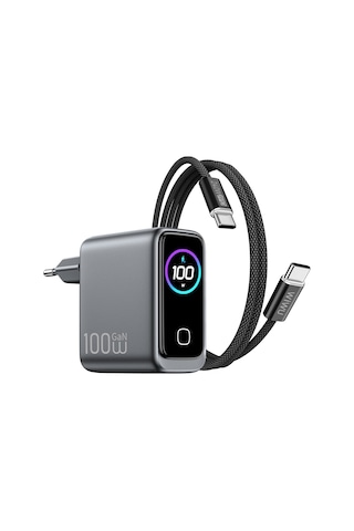 Wiwu Chg300 Voyager Serisi 100w Gan Teknolojili Pd/qc Tft Göstergeli Hızlı Şarj Başlığı Siyah