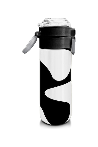 Coral High Kids Siyah Beyaz Desenli Pipetli Ve Direkt İçim Çelik Termos 500 Ml 31887 Beyaz - Gri