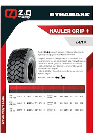 29.6 R25 Hauler Grip E4/l4 Otr Radyal İş Makinesi Lastiği