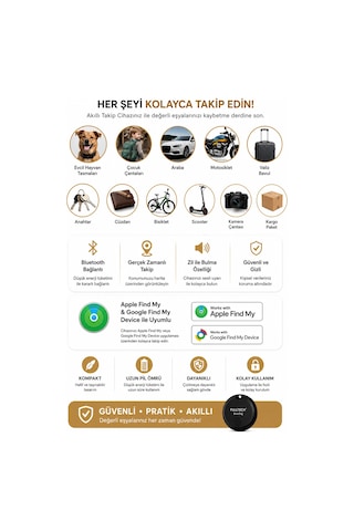 Fulltech Smarttag Akıllı Takip Cihazı İos & Android Uyumlu Bluetooth Gps