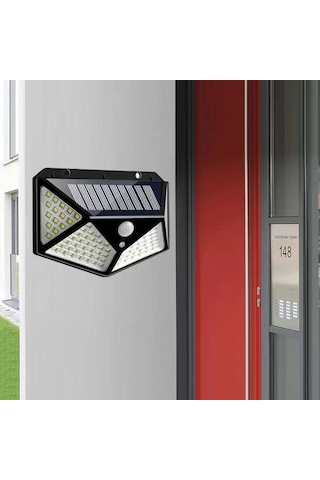 Yaozixa 100 Led Güneş Enerjili Dış Mekan Duvar Lambası, 3 Fonksiyonlu, 120 Derece Pır Sensörlü, 5-6m Algılama Mesafesi, 2'li Paket Diğer