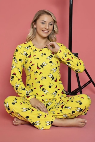 Gizotti Süet Pijama Takımı Sarı Renk 2xl Sarı