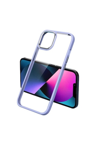 Apple Uyumlu iPhone 13 Pro Kılıf Zore Krom Kapak Lila