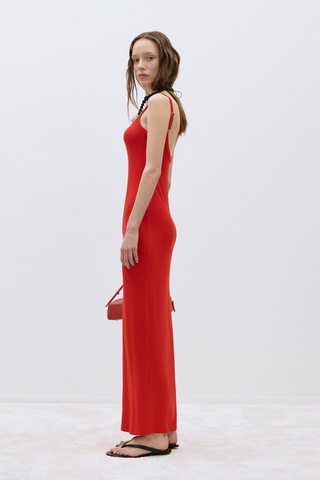 Suud Collection Kırmızı Rae Askılı Basic Elbise