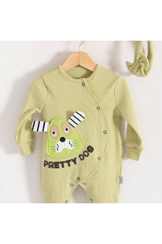 Candar 3-18 Ay Pretty Dog Kız Bebek Tulumu Bandanalı Yeşil Yeşil