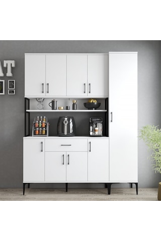 Tanmob Mdl0501 Alt Üst Tek Kapılı Çok Amaçlı Dolap 8 Kapaklı Çekm