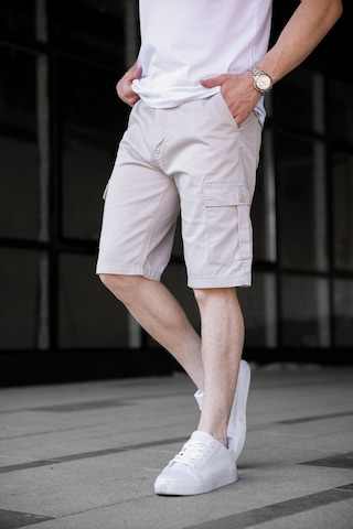 Taş Renk Kargo Cepli Gabardin Erkek Şort-1803 Taş