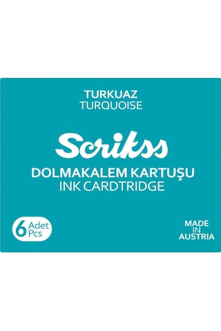 Yücelofiskırtasiye Scrikss Dolmakalem Kartuşu Turkuaz 6'Lı