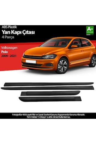 S-dizayn Vw Polo Abs Plastik Yan Kapı Koruma Çıtası 2009-2021 A+ Kalite