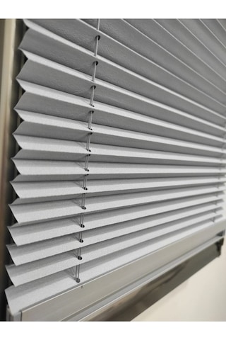 Plise Katlanır Cam Balkon Perdesi - Ofis Perdesi - Mutfak Perdesi - Salon Perdesi Beyaz Beyaz