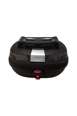 Motosiklet Arka Çanta Sl-45 Litre Sırt Dayama Ve Üst Bagaj Full Set Siyah Reflektör Siyah