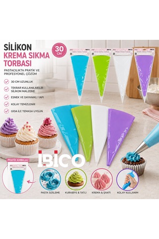30 Cm Silikon Tekli Krema Sıkma Torbası Lunaev 12v