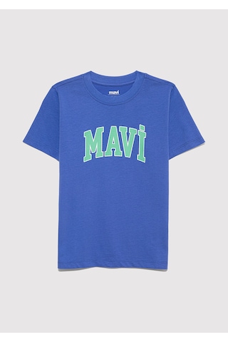 Mavi - Mavi Logo Baskılı Mavi Tişört 6610030-70576 Mavi