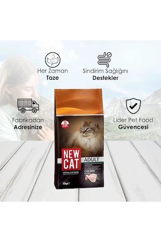 Newcat Tavuklu Yetişkin Kedi Maması 15 KG