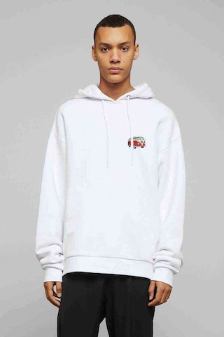 Araba Minibüs Kırmızı T2 Baskılı Beyaz Erkek Kapşonlu Sweatshirt