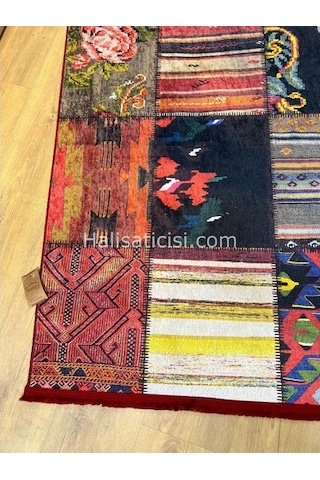 Salerno Çamaşır Makinesinde Yıkanabilir Kilim Halı Hs1004 Çok Renkli
