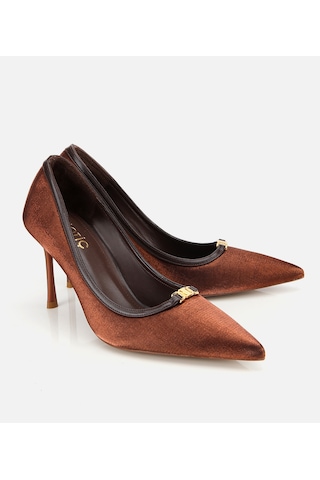 Hotiç Kadın Saten Açık Kahverengi Gold Detaylı Yüksek Topuklu Stiletto 01ayh314760a410 01ayh314760a410 Kahverengi