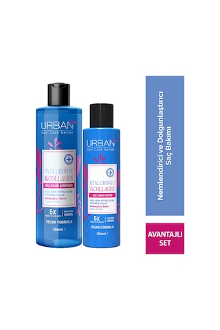 Hyaluronic & Collagen Ekstra Dolgunlaştırıcı Saç Bakım Şampuanı Ve Sıvı Saç Bakım Kremi 2'li Set-vegan