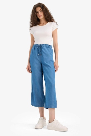 Defacto Pull On Culotte Yüksek Esnek Belli Tensel Yıkamalı İnce Jean Pantolon D8241ax25smnm28 Mavi
