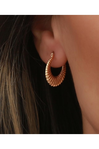 Bayar Gold 14 Ayar Altın Mini İstiridye Küpe Sarı Altın