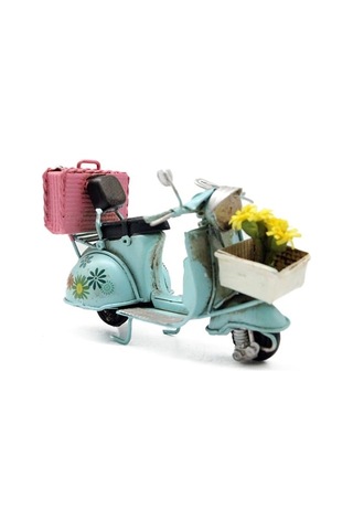 Dekoratif Metal Scooter Önü Sepetli