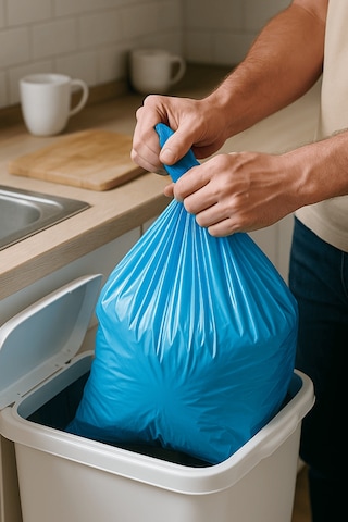 Premium Orta Boy Çöp Poşeti 55x60 Cm 3x15 Adet Ev Mutfak Banyo İş Ofis Avantajlı Ekonomik Paket