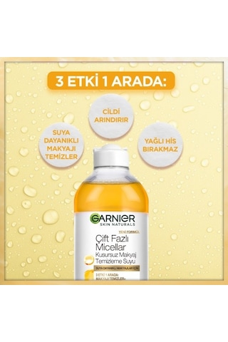 Garnier Çift Fazlı Micellar Kusursuz Makyaj Temizleme Suyu 2 x 400 ML