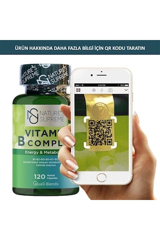 Natures Supreme Vitamin B Complex 120 Kapsül Aromasiz