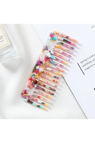 1 Adet Renkli Asetat Saç Tarağı Saç Açma Fırçası Taşınabilir Saç Şekillendirici Tarak Kuaför Tarağı