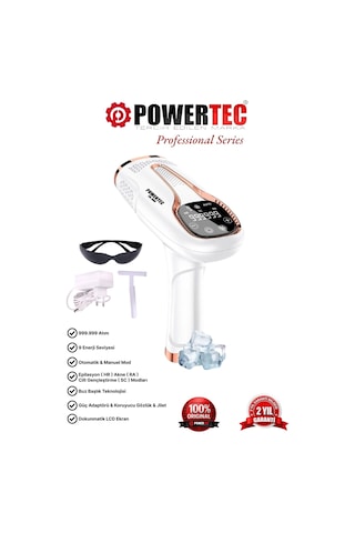Powertec TR-999 Ipl Lazer Epilasyon 999.999 Atım Otomatik/manuel 9 Modlu Beyaz