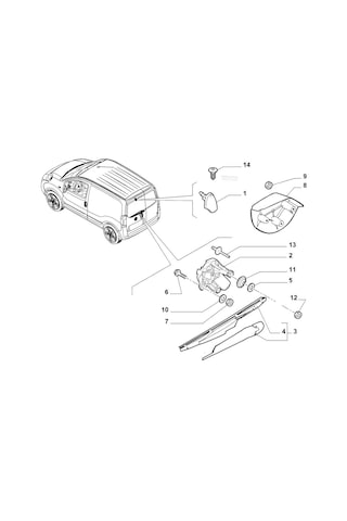 FIAT FIORINO Arka Cam Silecek Kolu ve Süpürgesi 2007 - 2018