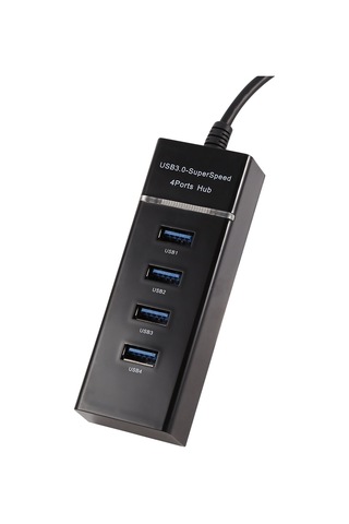 Yaozixa Usb 3.0 4 Port Hub - 5gbps Hızlı Veri Transferi - Plug & Play - Windows/mac Uyumlu - Siyah