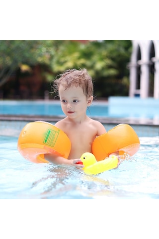 Swimbobo Yüzme Yardımcısı Kolluk Şişme Kolluk Deniz Kolluğu XL Turuncu Çok Renkli