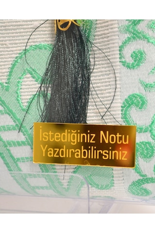 Kişiye Özel Pamuk Dokulu Seccade Ve İnci Tesbih Özel Hediye Seti Yeşil