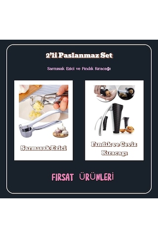 2'li Ceviz Fındık Kırma Aleti Ve Sarmısak Ezici