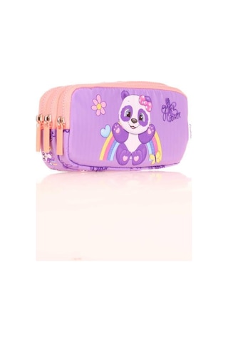 Kaukko Kids 3 Bölmeli Kalem Çantası Toys Panda Lila L8154